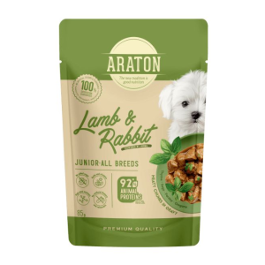 Nature's Protection ARATON Junior для щенков всех пород, кусочки в соусе (ягненок, кролик) 85гр