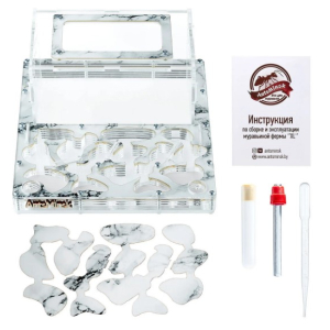 Формикарий XXXL сборная муравьиная ферма со встроенной ареной 195х205х21 белый