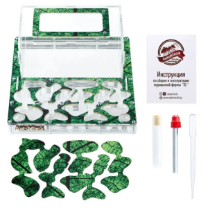 Формикарий XXXL сборная муравьиная ферма со встроенной ареной 195х205х21 зеленый