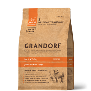 Grandorf Junior Корм сухой гипоаллергенный для щенков средних и крупных пород с 4 месяцев (ягненок, индейка), 3кг