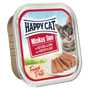 Happy Cat Geflügel & Rind Paté Мясной паштет из фермерской птицы и альпийской говядины для кошек, 100 гр