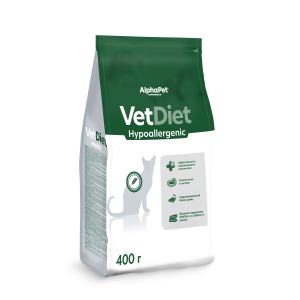 AlphaPet Vet Diet сухой корм для взрослых кошек при пищевой аллергии 400гр
