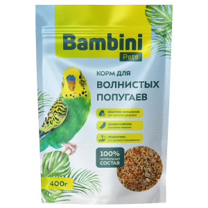 Bambini Pets корм для волнистых попугайчиков, 400гр