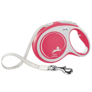 Flexi рулетка NEW LINE Comfort L (до 50 кг),лента,8 м,серый/красный