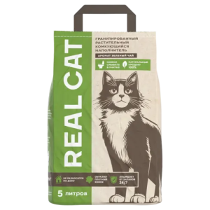 Наполнитель Real Cat Комкующийся растительный TOFU green tea 2,5кг (5л)