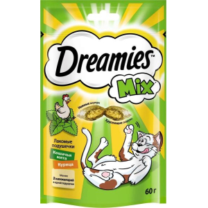 Dreamies Лакомые подушечки для кошек (курица, кошачья мята), 60г