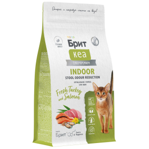 Брит Кеа Indoor Stool Odour Reduction сухой корм для кошек для уменьшения запаха стула (индейка и лосось) 1,5кг