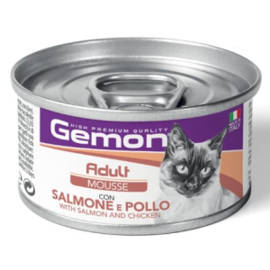 Gemon Cat Mousse ADULT salmon/chicken   для кошек мусс с лососем и курицей ,85г