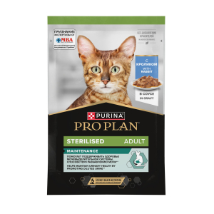 Pro Plan Maintenance Sterilised влажный корм для взрослых стерилизованных кошек с кроликом в соусе