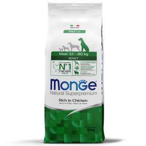 Сухой корм Monge Dog Daily Line Maxi для взрослых собак крупных пород, из курицы, 12 кг