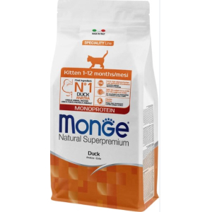 Monge Cat Speciality Line Monoprotein сухой корм  для котят и беременных кошек, из утки,0,4кг