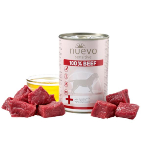 Nuevo Консервы для взрослых собак с чувствительным пищеварением (100% говядина), 400г