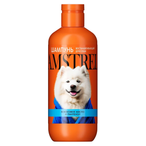 Шампунь для собак восстанавливающий АМСТРЕЛЬ с кокосовым маслом и пантенолом,300 мл