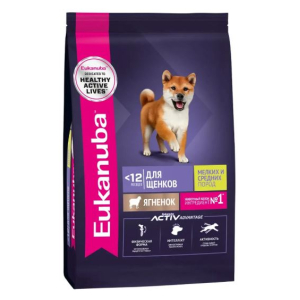 Eukanuba Puppy S&M Lamb сухой корм для щенков мелких и средних пород до 12 месяцев (ягненок) 3кг