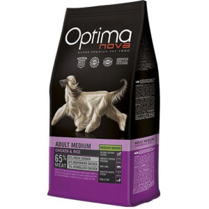 Optimanova Корм сухой беззерновой для собак средних пород (курица, рис), 2кг