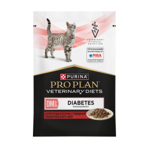 Purina Pro Plan Veterinary Diets DM St/Ox Diabetes Management влажный корм для кошек при диабете говядина 85гр
