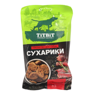 TiTBiТ Лакомство для собак (сухарики с телятиной), 55г