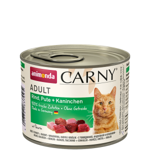 Animonda Carny Консервы для кошек (говядина, индейка, кролик), 200г