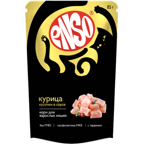 Enso пресерва для кошек, кусочки в соусе с курицей, 85г
