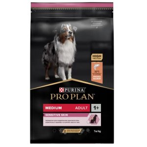 Purina ProPlan сухой корм для собак средних пород с чувствительной кожей, лосось, рис 7кг
