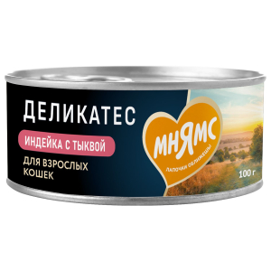 Мнямс консервы для кошек "Паштет по-оксфордски" (индейка, тыква) 100гр