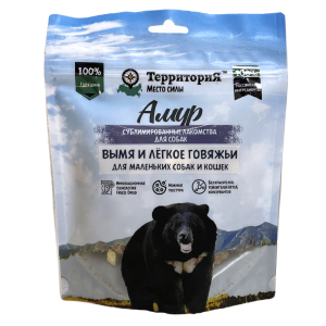 ТерриториЯ Амур Микс Вымя+Легкое говяжье лакомство сублимированное для кошек и собак мелких пород45г