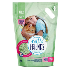 Наполнитель для кошачьего туалета "Little Friends Bamboo" растительный, с ароматом бамбука,  5л, 2,5кг
