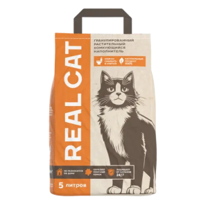 Наполнитель Real Cat Комкующийся растительный TOFU original 2,5кг (5л)