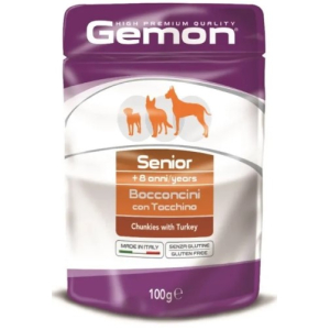 Gemon Dog Senior Turkey  для собак  пожилых с кусочками индейки ,100гр