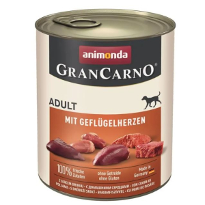 Animonda Gran Carno Adult консервы для собак с сердцем домашней птицы 800гр