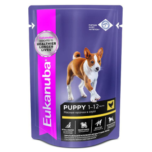 Eukanuba Корм консервированный для щенков (курица в соусе), 85г