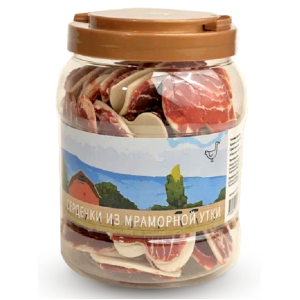 NORD FARM  лакомство для собак Сердечки из мраморной утки 700гр