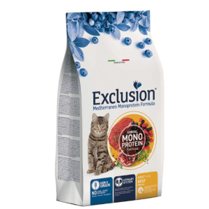 Сухой корм EXCLUSION Monoprotein BEEF д/к с говядиной, 1,5 кг