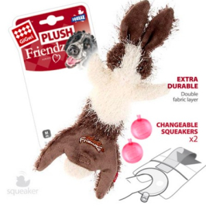Gigwi Игрушка для собак Шкурка зайца со сменными пищалками 47см, серия PLUSH FRIENDZ