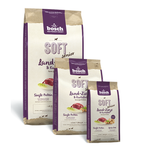 Bosch Soft Senior Корм сухой беззерновой гипоаллергенный для пожилых собак (коза, картофель), 1кг срок до 09.04.2026