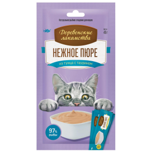 Деревенские лакомства для кошек нежное пюре (тунец) 40 гр