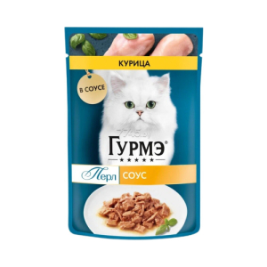 Гурме Перл Нежное филе Корм консервированный для взрослых кошек (курица в соусе), 75г