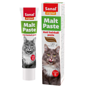 Sanal Паста для кошек, помогает предотвратить скопление комочков шерсти в желудке, 100г