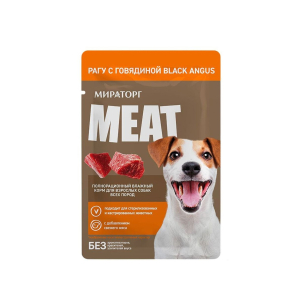 Мираторг Meat Black Angus пресервы для взрослых собак всех пород (рагу с говядиной)  80гр