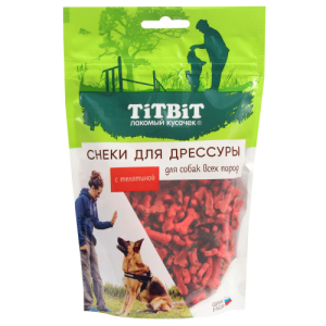 TiTBiТ Лакомство для собак, для дрессуры (снеки с телятиной), 100г
