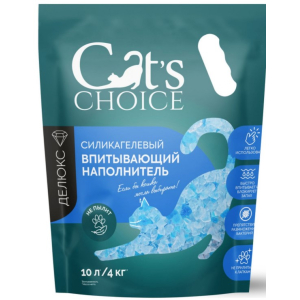Наполнитель Cat's choice Силикагелевый впитывающий 10л (4кг) с синими гранулами