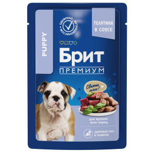 Brit Premium Пауч для щенков всех пород (Телятина в соусе)