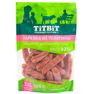 Titbit Лакомство для собак (нарезка из телятины), 300г