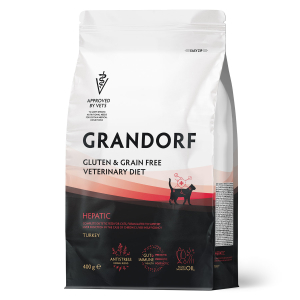 Grandorf  VET CAT HEPATIC сухой корм для кошек диетический, при хронической печеночной недостаточности на основе бескостной индейки 400гр
