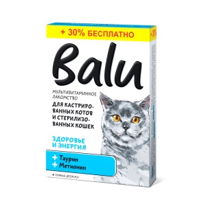 Balu "Здоровье и энергия" Лакомство мультивитаминное для стерилизованных кошек, 130таб