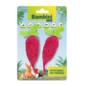 Игрушка Bambini Pets для грызунов "Редиски" из люфы (2 шт)