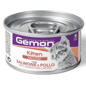 Gemon Cat Mousse KITTEN salmon/chicken  для котят мусс с лососем и курицей , 85г