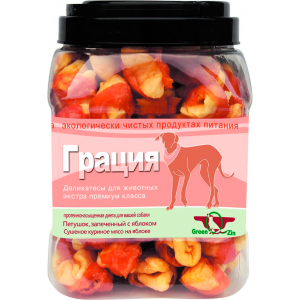 GreenQZin "Грация" Лакомство для собак (сушеное гусиное мясо на яблоке), 750г