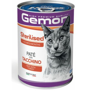 Gemon Cat Adult PATE Sterilized Turkey  для кошек стерилизованных, паштет с индейкой, 400г