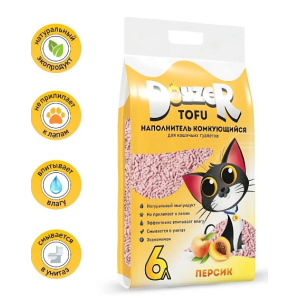 DOYZER TOFU Наполнитель комкующийся Персик,2,5кг (6л)